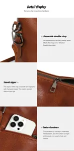 Vintage bucket bag detail view showcasing premium electroplated hardware and smooth zippers.