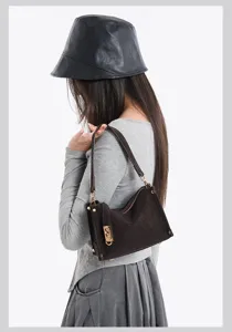Mattes, weiches Leder-Achseltaschen, stilvolle lässige Pendler-Boston-Handtasche für Damen.