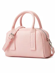 Rosa Leder Boston Tasche, Henkeltasche Umhängetasche für Damen Alltag Mode Stil neu