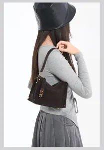 Mattes, weiches Leder Unterarm Umhängetasche, stilvolle Freizeittasche für Damen.