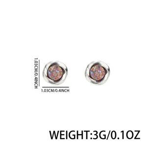 Classic Moebius strip magnetic stud earrings with colorful sparkling stone for trendy women.