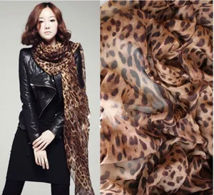 Mujer bufanda leopardo gasa larga moda chal otono invierno clasico animal diseno