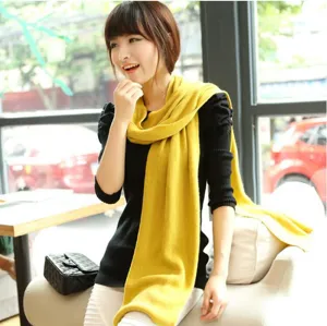 Detailed view of the soft yellow winter scarf, cozy autumn fashion accessory, lifestyle shot.