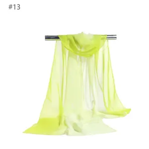 Summer women's gradient chiffon scarf, lightweight sun protection shawl for daily wear.