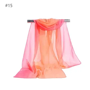 Gradient chiffon scarf for women, lightweight summer sun protection scarf, spring fashion accessory.