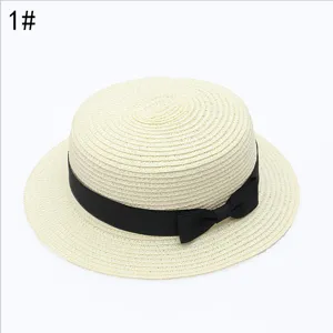 Korean style women's wide-brim straw hat summer sun protection dome fashion tied rope fedora