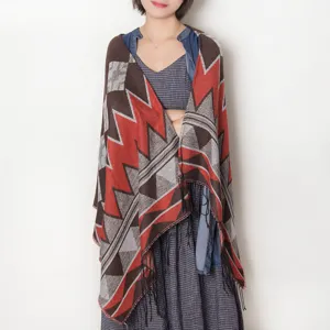 Autumn winter geometric tassel cape shawl cozy casual stylish women wrap poncho fashion outer