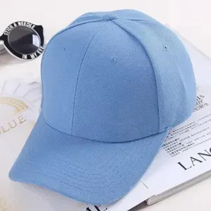 Casquette de baseball bleu clair unie, chapeau de soleil classique pour les loisirs en plein air.