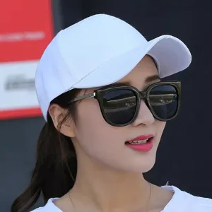 Casquette de baseball blanche pour femme, chapeau de soleil uni, casquette de sport décontractée.