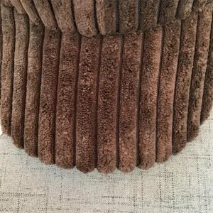 Brown corduroy baseball cap detail view, soft fabric texture showcasing winter warm design.