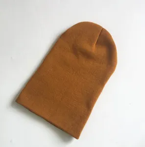 Plain solid color knit beanie winter warm hat casual slouchy cap detailed presentation view