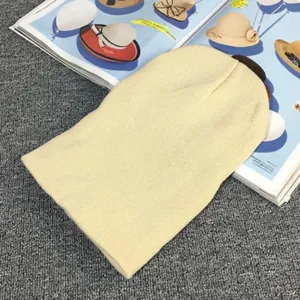 Solid color knit beanie, casual warm wool winter hat for men and women comfortable.