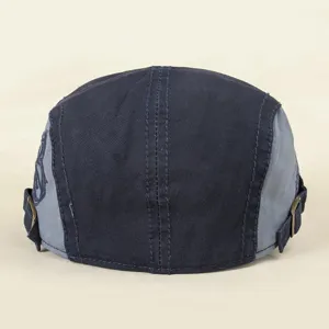 Heren casual katoen platte pet retro ivy beret met metalen gesp detail stijlvol
