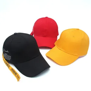 Detailed view of trendy streetwear baseball caps featuring a long strap and letter print.