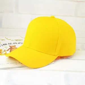 Casquette de baseball jaune uni chapeau de soleil decontracté tendance et polyvalent