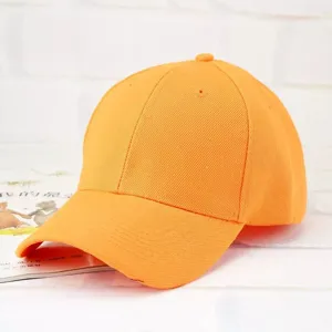 Casquette de baseball unie orange pour hommes et femmes, chapeau de soleil en coton d'été.