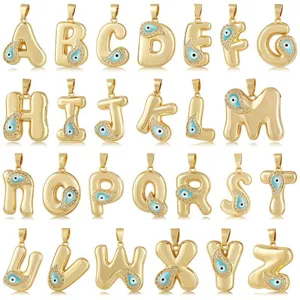 Ciondolo lettera bolla dorato malocchio cristallo collana accessorio per gioielli fai da te