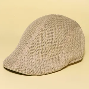 Men Women Mesh Flat Cap Spring Summer Vintage Breathable Ivy Cap Casual Newsboy Hat