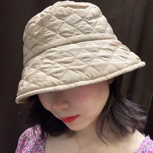 Chapeau bucket matelassé pour femmes automne hiver chaud style rétro japonais mode