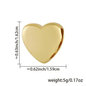 Pendentif perle cœur gonflé doré accessoire de fabrication de bijoux taille 1,62x1,59cm 5g