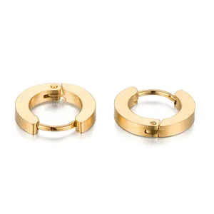 Pendientes de Aro Huggie de Acero Inoxidable a la Moda Pendientes de Círculo Pequeño Curvo Geométrico Minimalista Para Mujer Joyas