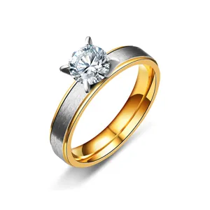 Minimalistische Titaniumstaal Koppel Ringen Goud Zilver Geborstelde Afwerking Gepolijst Band Ring Voor Mannen Vrouwen Casual Strass Ring Sieraden Cadeau