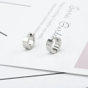 Μινιμαλιστικά σκουλαρίκια κρίκοι από ανοξείδωτο ατσάλι για γυναίκες, κλασικά λείο μικρό.