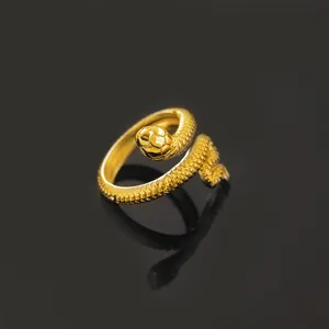 Bague serpent doree ouverte en acier inoxydable mode retro personnalite bijoux pour tous