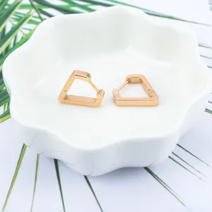 Pendientes de aro geometricos poligonales de acero inoxidable para mujer moda