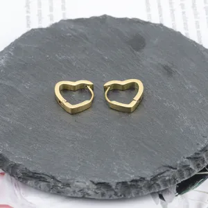 Minimalistische Edelstahl Herz Creolen Ohrringe für Damen, goldfarben schicker Schmuck Geschenke.