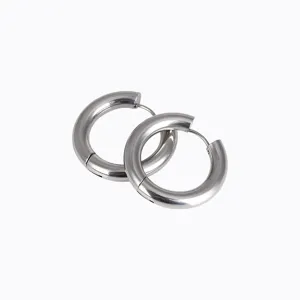 Orecchini a cerchio spessi in acciaio inossidabile per uomo e donna, design alla moda.