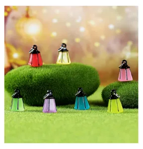 Miniature luminous lantern hanging charms for fairy garden, moss landscape, and DIY crafts decor.