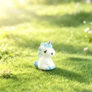 Resin Cartoon Unicorn Figurine Cute Desktop Ornament for Moss Micro Landscape Decor