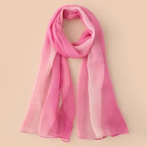 Sciarpa in Georgette Sfumata da Donna Rosa Scialle Protezione Solare Leggero Foulard Tie-Dye Traspirante per Mare Estate