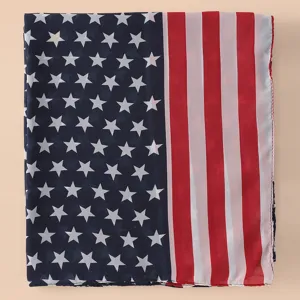 American flag chiffon scarf fashion star striped beach shawl summer sun protection wrap