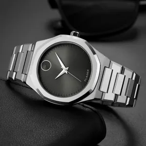 Montre quartz homme PLADEN acier inoxydable minimaliste business casual montre-bracelet detail