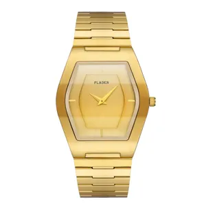 Luxe Heren Quartz Horloge Tonneau Vorm Metalen Kast Legering Band Waterdicht Zakelijk Mode Polshorloge Goud Zilver