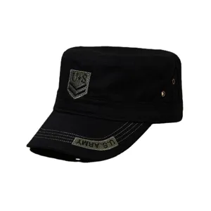 Berretto militare piatto nero cappello tattico casual di protezione solare per uomo
