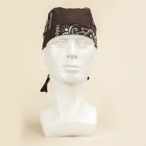 Schwarzes Paisleymuster Piratenhut Bandana Skull Cap für Outdoor Radfahren und Mode.