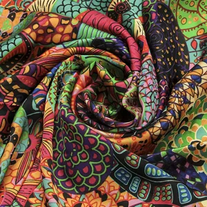Foulard en soie imprimé coloré châle géométrique abstrait mode femmes foulard