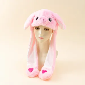 Süße Tierohren Bewegliche Plüschmütze Gemütlich Winter Warm Weich Fleece Cartoon Beanie Lustige Interaktive Kappe Geschenk Für Damen Herren Kinder