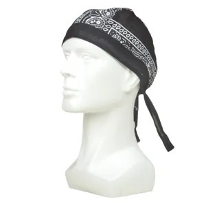 Schwarz-weiß Bandana Piratenhut Totenkopfmütze Paisley Muster Radfahren Hauptansicht