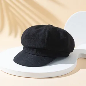 Casquette Gavroche à Carreaux de Style Britannique Vintage pour Hommes Femmes Chapeau Octogonal Motif à Grille Classique Béret Extérieur Décontracté