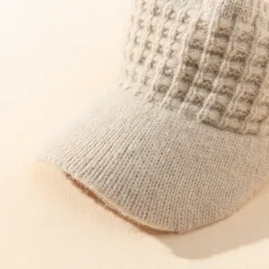 Gorra visera vacua de polar tejido textura gofre invierno cálido casual para ropa de exterior