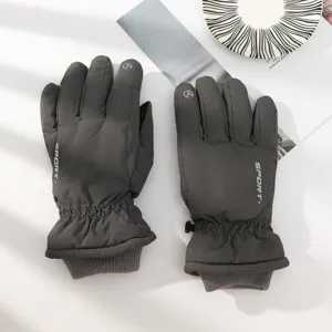 Guantes de invierno térmicos táctiles, guantes de ciclismo y esquí al aire libre a prueba de viento.
