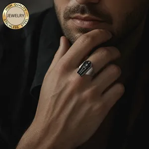Gothic Coffin Skull Skeleton Ring Stainless Steel Men Vintage Punk Distressed Dark Biker Band Ring Jewelry Gift