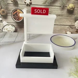 Immobilien Visitenkarten Halter Acryl Schreibtisch Organizer mit SOLD Schild Halterung