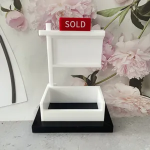 Immobilien Visitenkartenhalter Acryl Schreibtisch Kartenhalter Ständer Büro Desktop Organizer Mit Sold Schild