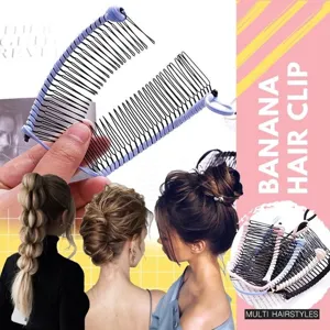 Minimalist Double Comb Banana Hair Clip Elastic Hair Styling Tool Flexible Interlock Ponytail Holder Women Hair Accessories