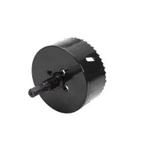 Heavy duty black metal hole saw drill bit with arbor mandrel for wood and metal cutting tools